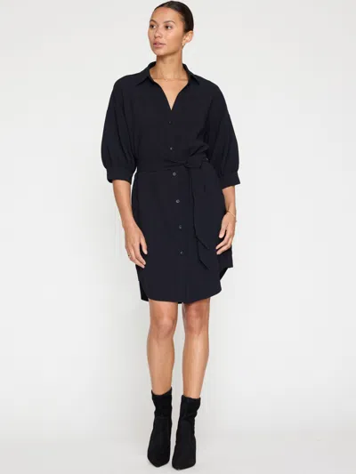 Brochu Walker The Kate Crepe Belted Dress In Black Onyx