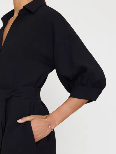 Brochu Walker The Kate Crepe Belted Dress In Black Onyx