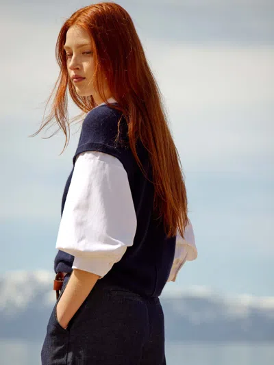 Brochu Walker The Kate Shirt Looker In Navy With Salt White