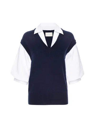 Brochu Walker The Kate Shirt Looker In Navy With Salt White