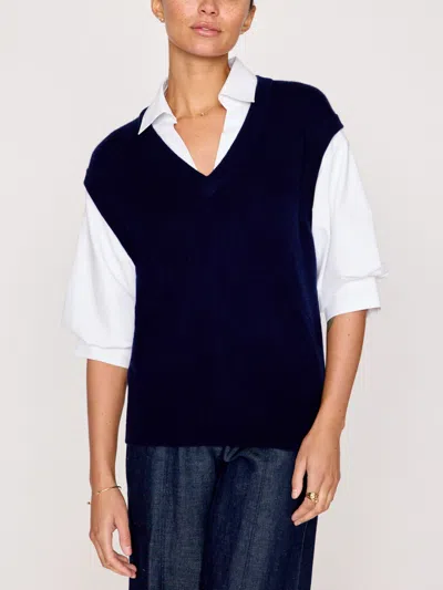 Brochu Walker The Kate Shirt Looker In Navy With Salt White