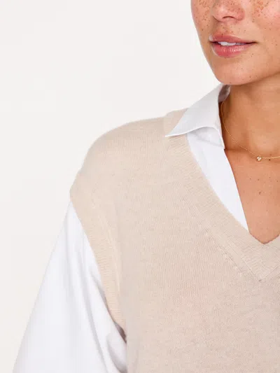 Brochu Walker The Kate Shirt Looker In Almond Buff Mélange With White