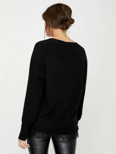 Brochu Walker The Lace Vee Looker Pullover In Black Onyx