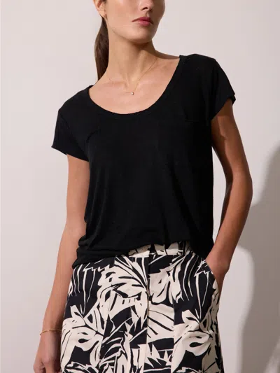 Brochu Walker The Lane Scoop Tee In Black Onyx