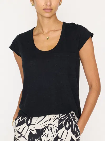 Brochu Walker The Lane Scoop Tee In Black Onyx