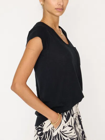 Brochu Walker The Lane Scoop Tee In Black Onyx
