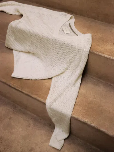 Brochu Walker The Leia Open Stitch Vee In Pearl White