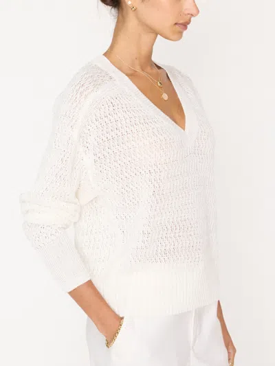 Brochu Walker The Leia Open Stitch Vee In Pearl White