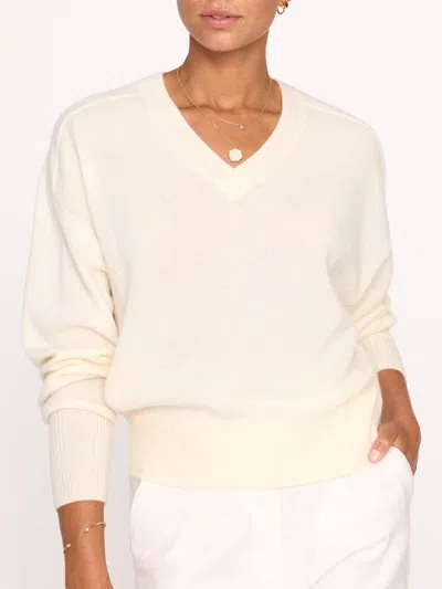 Brochu Walker The Leia Vee Sweater In Almond