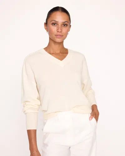 Brochu Walker The Leia Vee Sweater In Almond