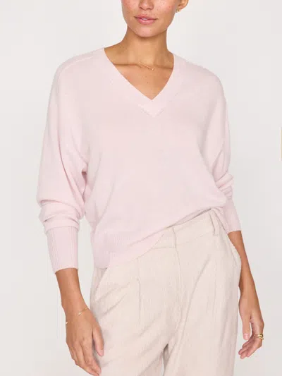 Brochu Walker The Leia Vee Sweater In Rose Quartz