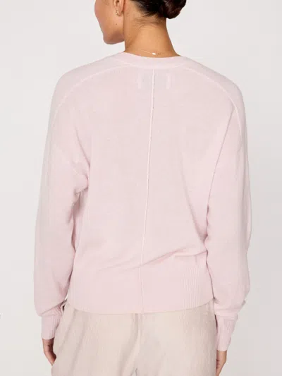 Brochu Walker The Leia Vee Sweater In Rose Quartz