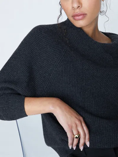 Brochu Walker The Leith Sweater In Dark Charcoal Melange
