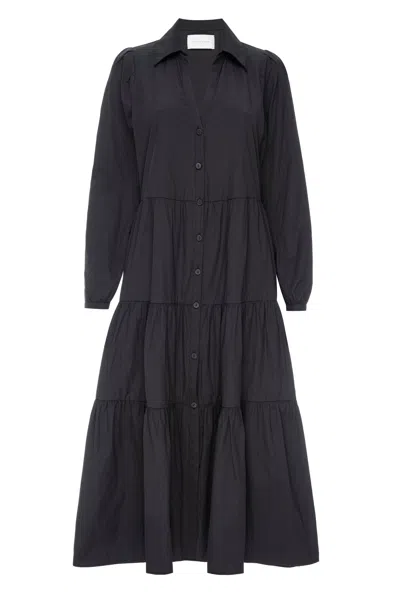 Brochu Walker The Long Sleeve Havana Dress In Black Onyx