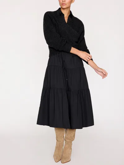 Brochu Walker The Long Sleeve Havana Dress In Black Onyx
