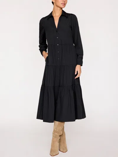 Brochu Walker The Long Sleeve Havana Dress In Black Onyx