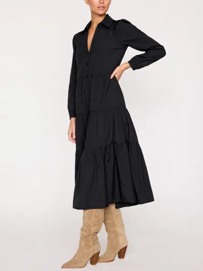 Brochu Walker The Long Sleeve Havana Dress In Black Onyx
