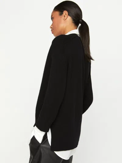 Brochu Walker The Looker Layered V-neck In Black Onyx With White Underlayer
