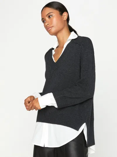 Brochu Walker The Looker Layered V-neck In Dark Charcoal