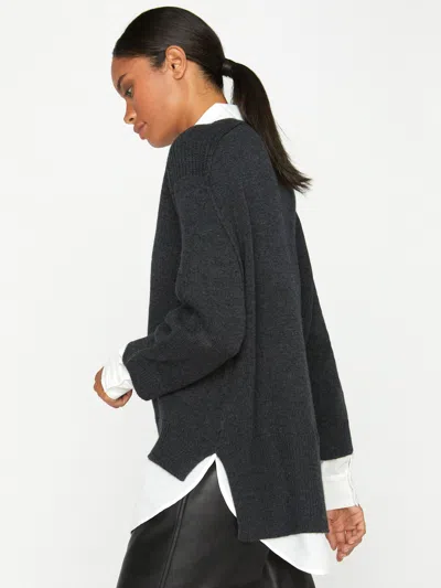 Brochu Walker The Looker Layered V-neck In Dark Charcoal