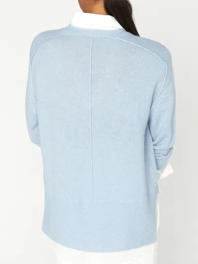 Brochu Walker The Looker Layered V-neck In Skye Blue Melange With White Underlayer