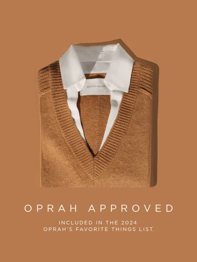 Brochu Walker The Looker Layered V-neck In Camel With White Underlayer
