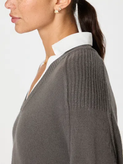 Brochu Walker The Looker Layered V-neck In Hunter With White