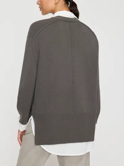 Brochu Walker The Looker Layered V-neck In Hunter With White