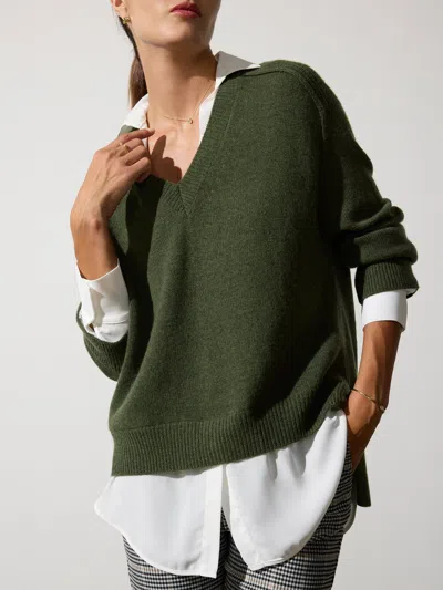 Brochu Walker The Looker Layered V-neck In Lichen Mélange