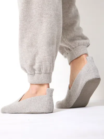 Brochu Walker The Luxe Slipper Socks With Vegan Suede In Light Chia Melange
