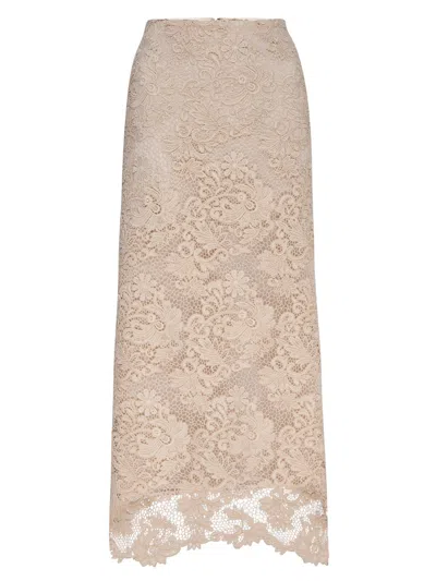 Brochu Walker The Mara Lace Skirt In Buff