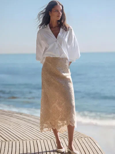 Brochu Walker The Mara Lace Skirt In Buff