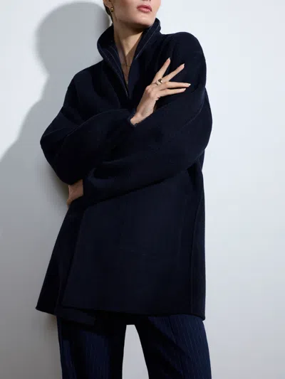 Brochu Walker The Mina Reversible Coat In Baltic Pinstripe