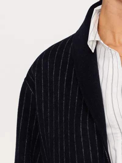 Brochu Walker The Mina Reversible Coat In Baltic Pinstripe