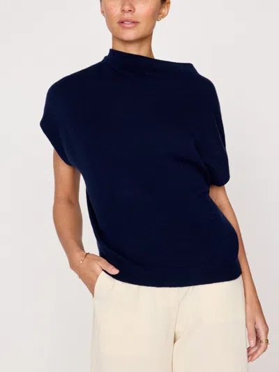 Brochu Walker The Morten Funnel Neck Top In Navy