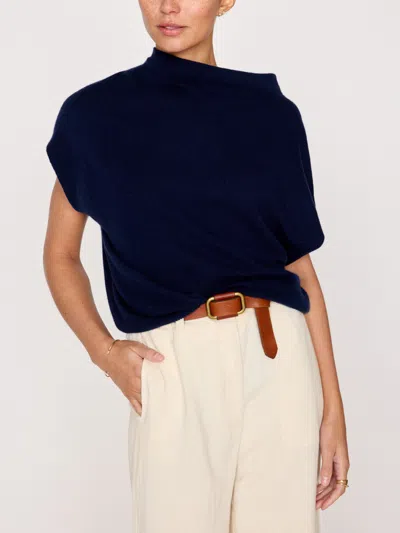 Brochu Walker The Morten Funnel Neck Top In Navy