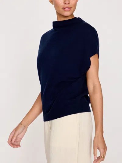 Brochu Walker The Morten Funnel Neck Top In Navy