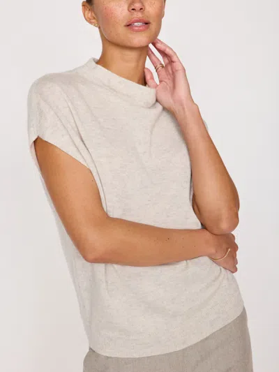 Brochu Walker The Morten Funnel Neck Top In Mist Mélange