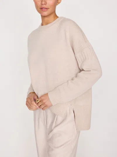 Brochu Walker The Noah Crewneck Sweater In Almond Buff Mélange