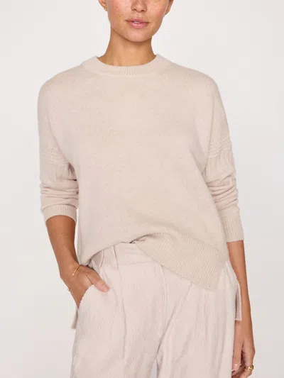 Brochu Walker The Noah Crewneck Sweater In Almond Buff Mélange