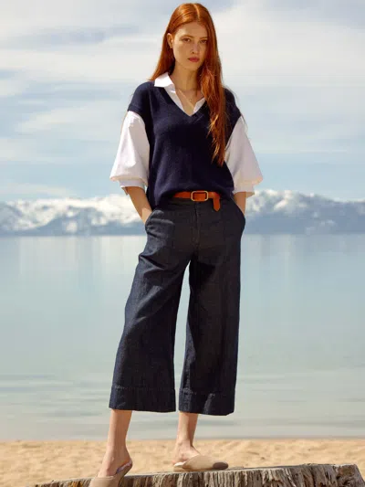 Brochu Walker Odele Cropped Straight-leg Denim Pants In Indigo