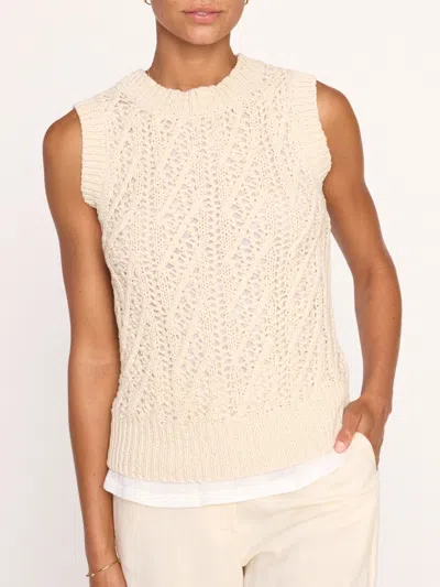 Brochu Walker Otto Layered Open-knit Crewneck Tank In Egret