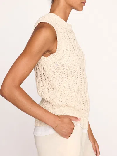 Brochu Walker Otto Layered Open-knit Crewneck Tank In Egret