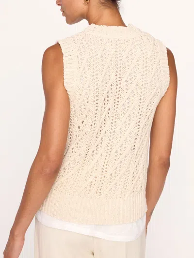 Brochu Walker Otto Layered Open-knit Crewneck Tank In Egret