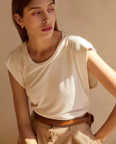 Brochu Walker The Reins Tee In Tallow Beige