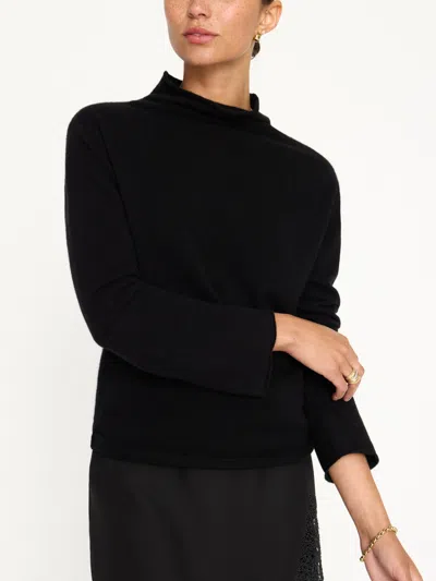 Brochu Walker The Rhone Relaxed Funnel Sweater In Black Onyx