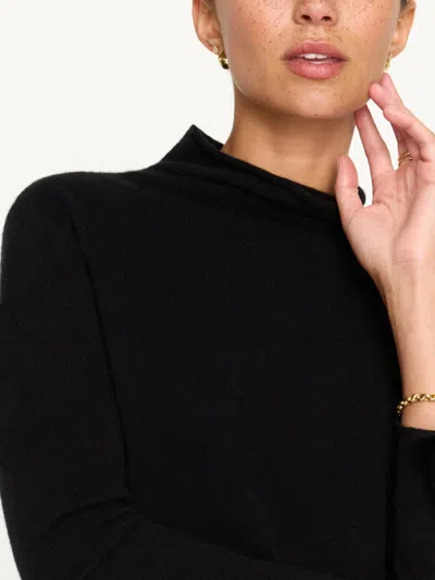 Brochu Walker The Rhone Relaxed Funnel Sweater In Black Onyx