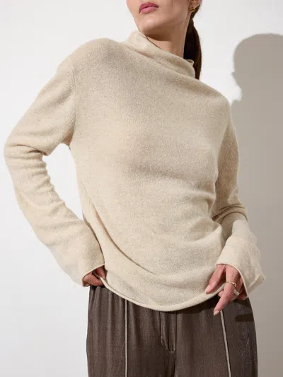 Brochu Walker The Rhone Relaxed Funnel Sweater In Bisque Mélange