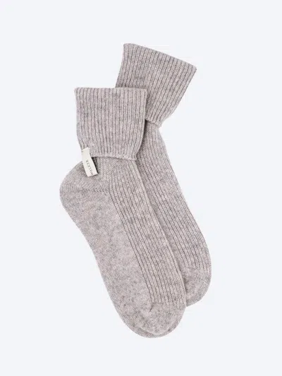 Brochu Walker The Ribbed Cashmere Socks In Heather Grey