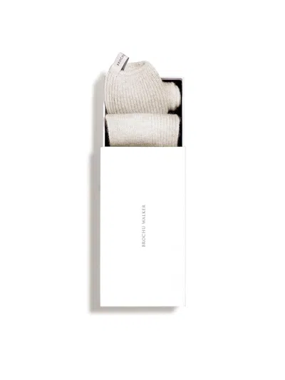 Brochu Walker The Ribbed Cashmere Socks In Mist Melange